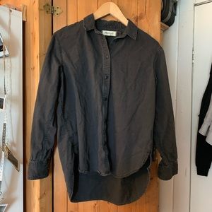 Madewell Black Denim Blouse